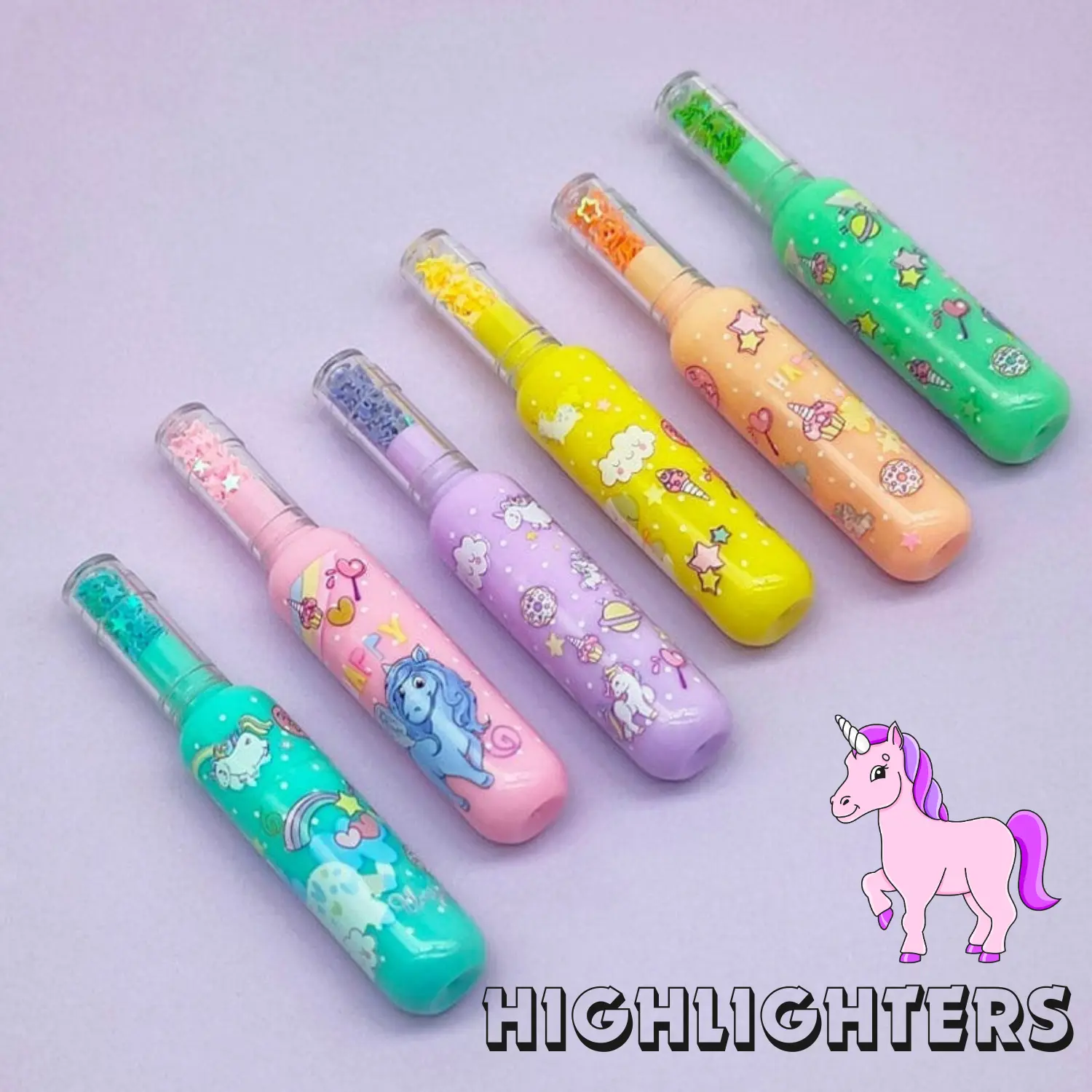 bottle shape unicorn highlighters