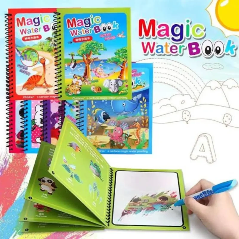 magic water coloring book with pen