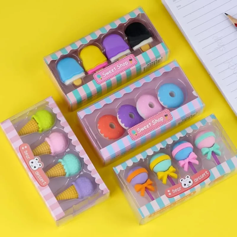 quirky food erasers