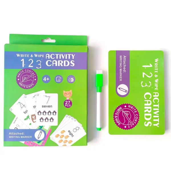 Write and wipe numbering activity cards