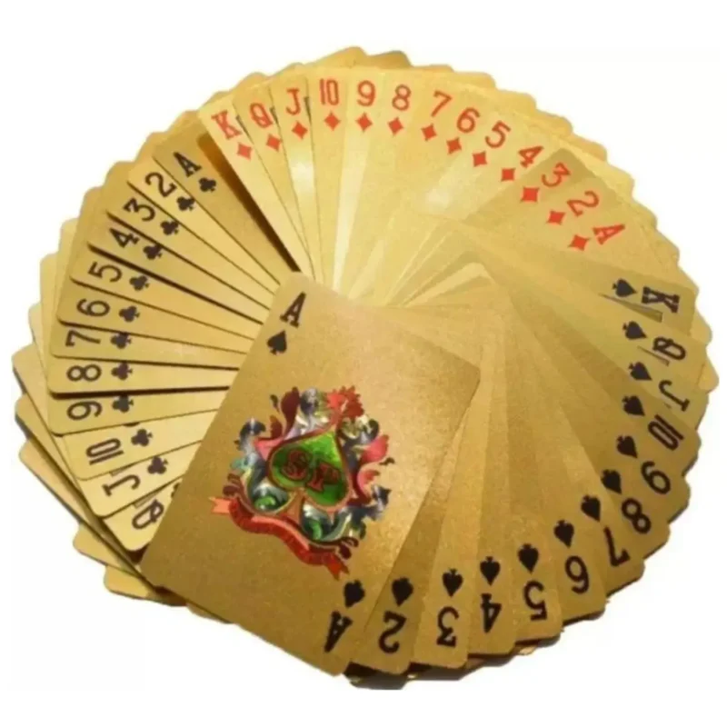 54 deck gold playing cards