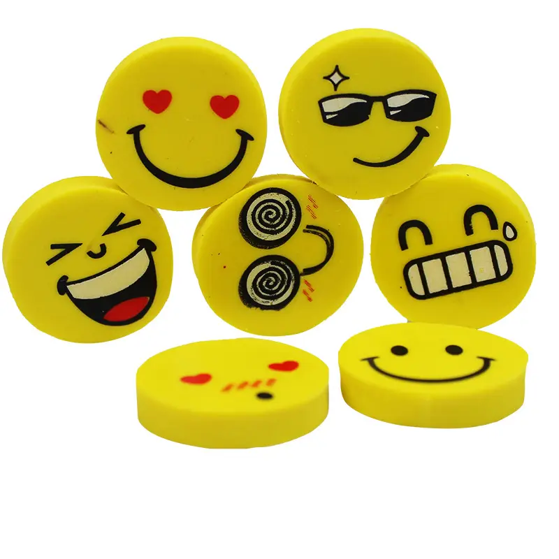 thumbnail image 2 of 18 Pack 1-Inch Emoji Smiley Face Erasers – Party Favors, School Prizes, Pinata Stuffers 2 of 4