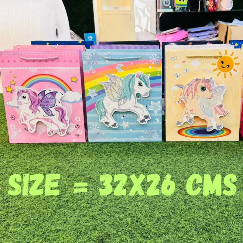 3d unicorn paper gift bag