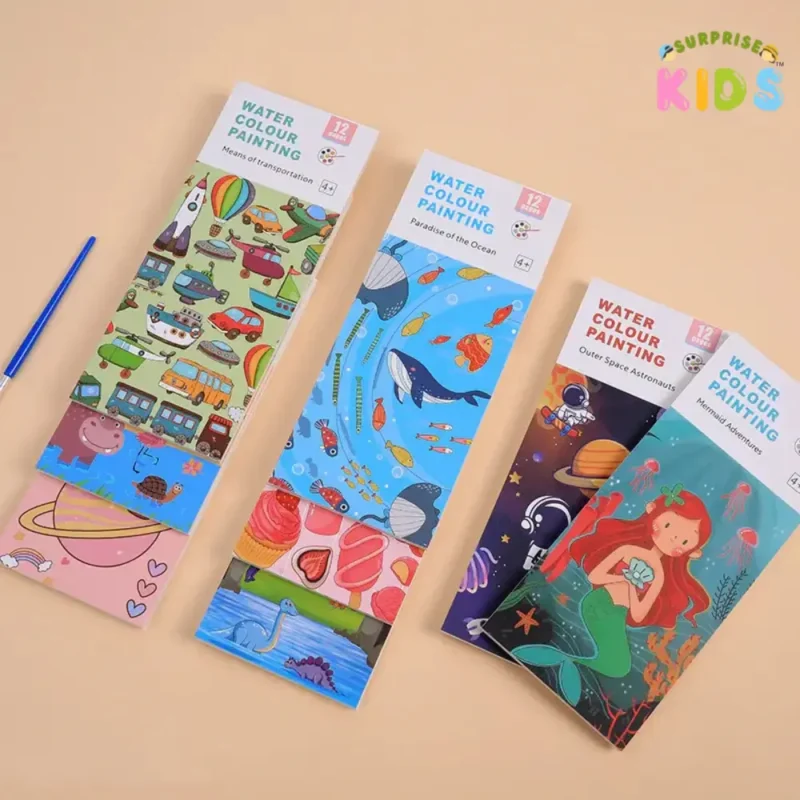 12 pages watercolor painting book